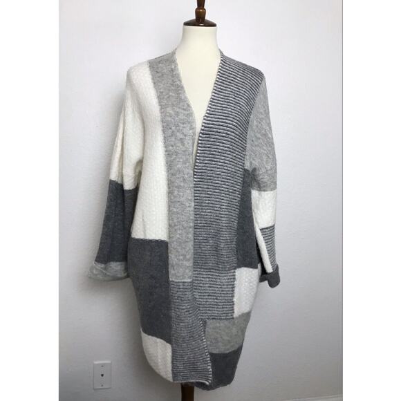 Topshop Cardigan Sweater Open Front Print Stretch Knit - Picture 1 of 12